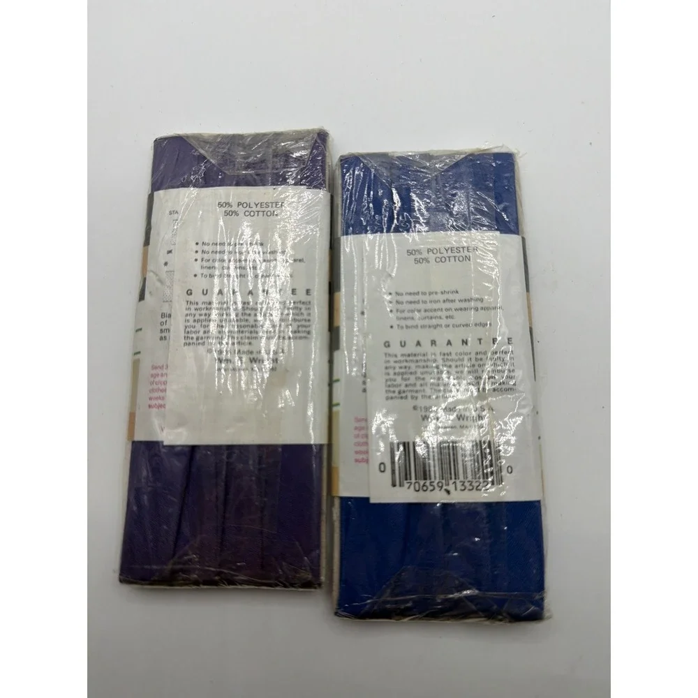Vintage Wrights Extra Wide Double Fold Bias Tape Lot 2 Plum 572 Yale 078 6 Yards